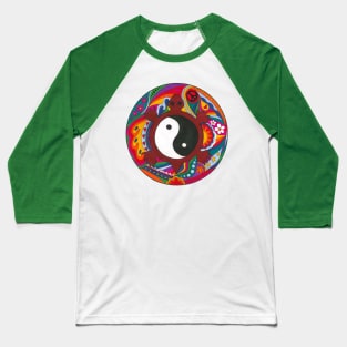 Psychedelic Yin Yang Turtle Baseball T-Shirt